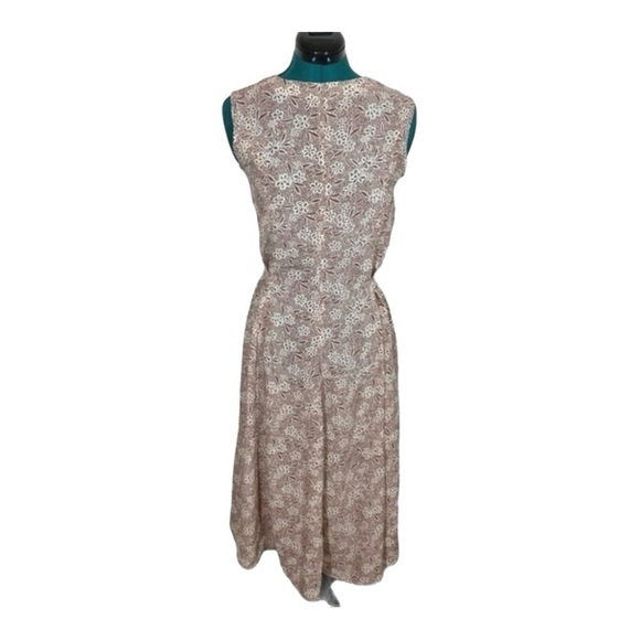 Modest Cream Floral Print Handmade Dress size S - Picture 3 of 7